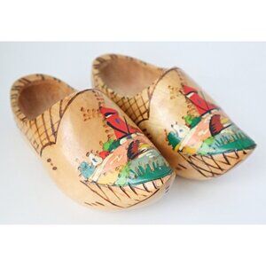 2 Vintage Holland Shoes Clogs Wall Hanger Display